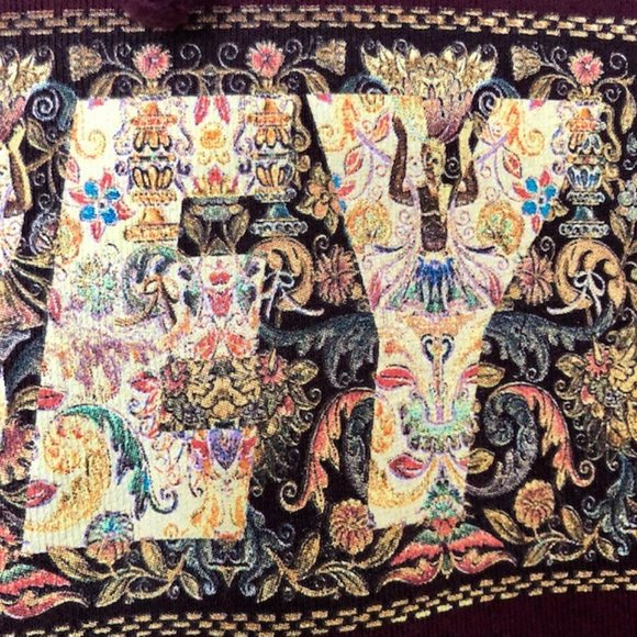 Obey Burgundy Floral/Figural Warrior Logo Hoodie - M - Picture 6 of 11